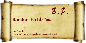 Bander Palóma névjegykártya